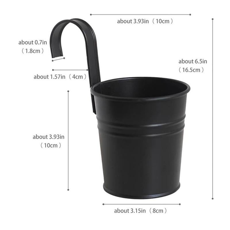 Ведро-кашпо металлическое подвесное для цветов