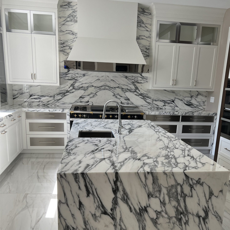 Newstar Custom Arabescato White Marble Vanity Tops Worktops Bathroom Countertops Marble Countertops
