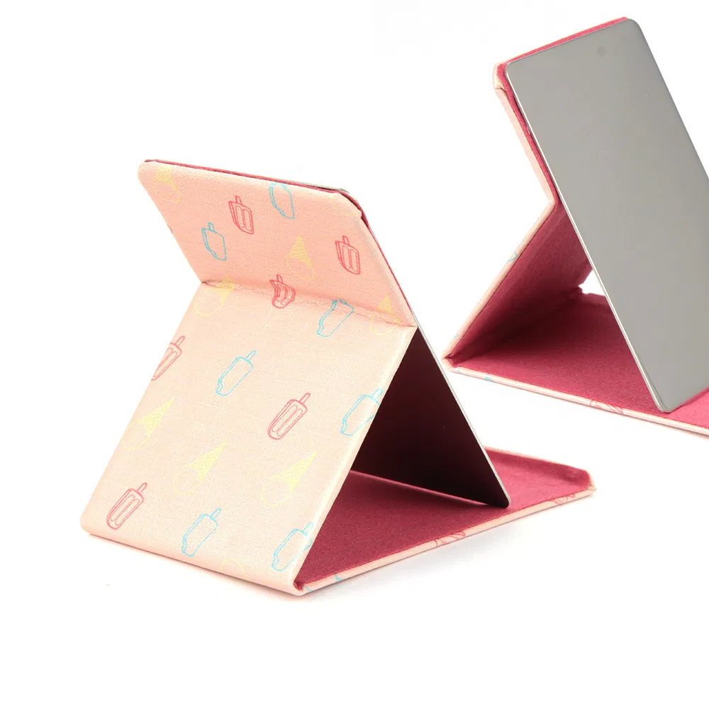 Desktop Makeup Aluminium Compact Metal Mirror Travel Table Folding Pocket Cosmetic Mirror