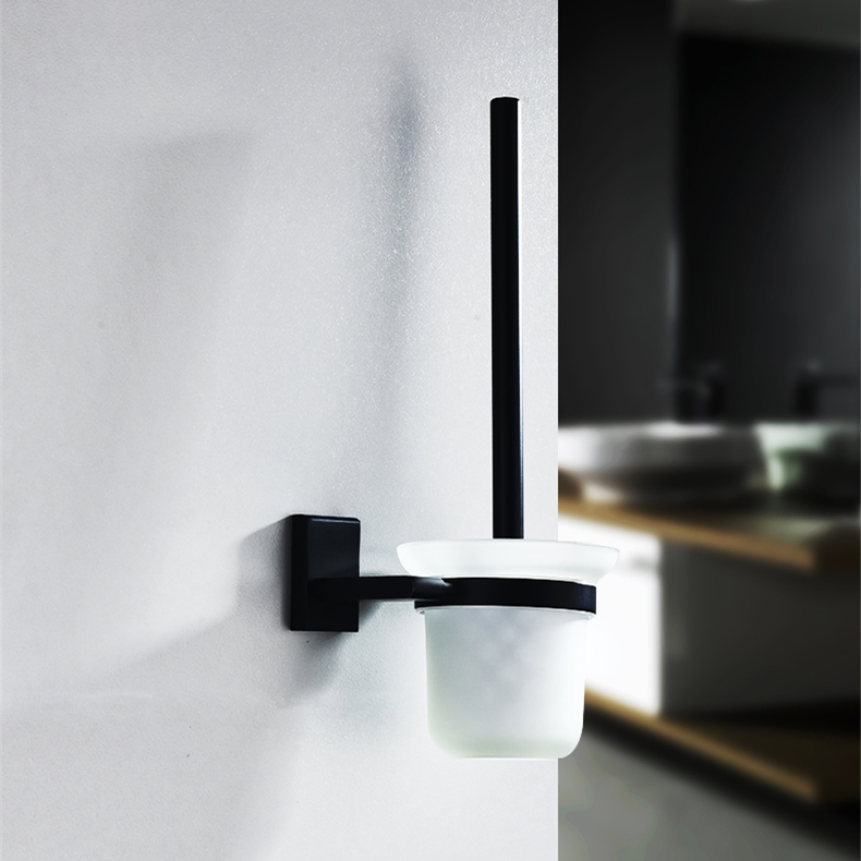 Держатель для туалетного ёршика в современном стиле, матовый черный