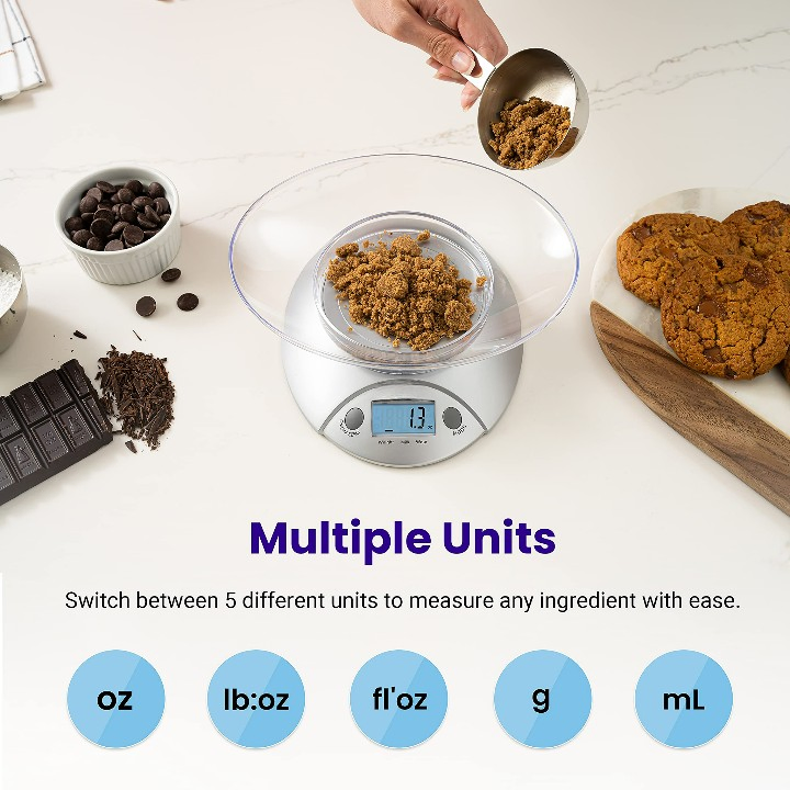 Кухонные весы цифровые с подсветкой, до 5 кг