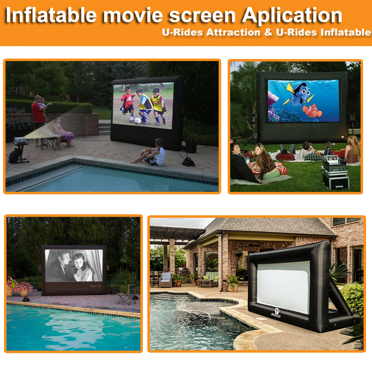 High-Definition Giant Full Screen Inflatable Rear projection movie screen For Front and Back projection use