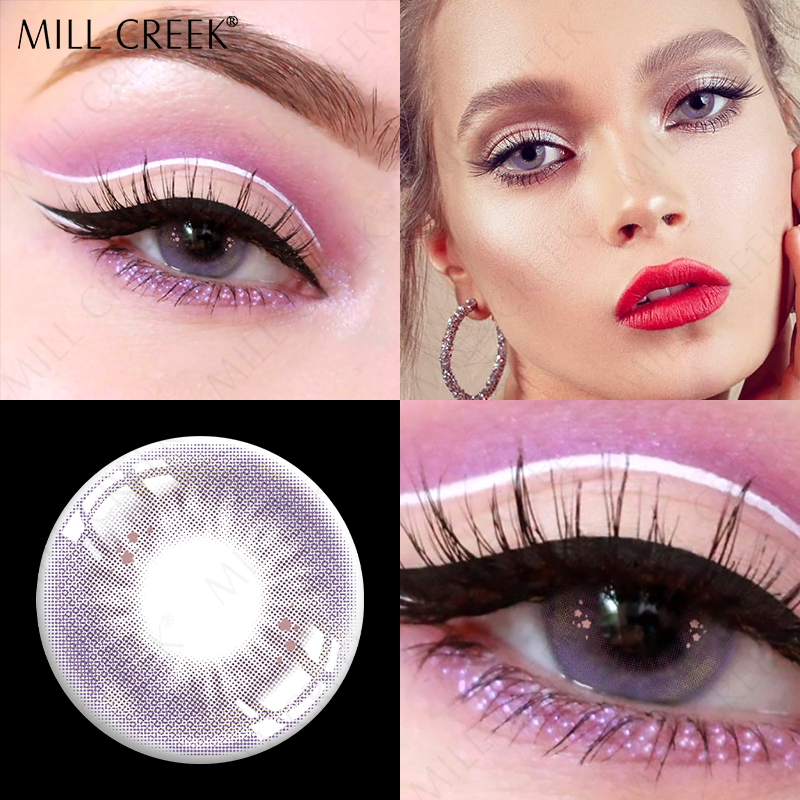 Natural Looking Gemstone Pink Purple Contact Lens for Brown Eyes 14.0mm