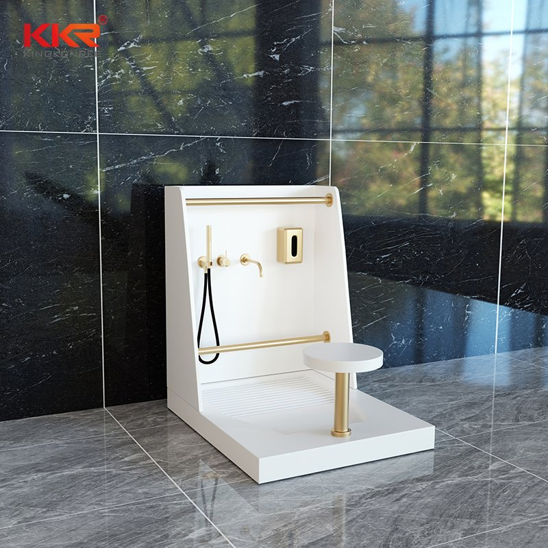 Premium Islamic Wash Basin Modern Double Layer Ablution Sink Custom Size and Color with Brass Faucet for Mosque Projects