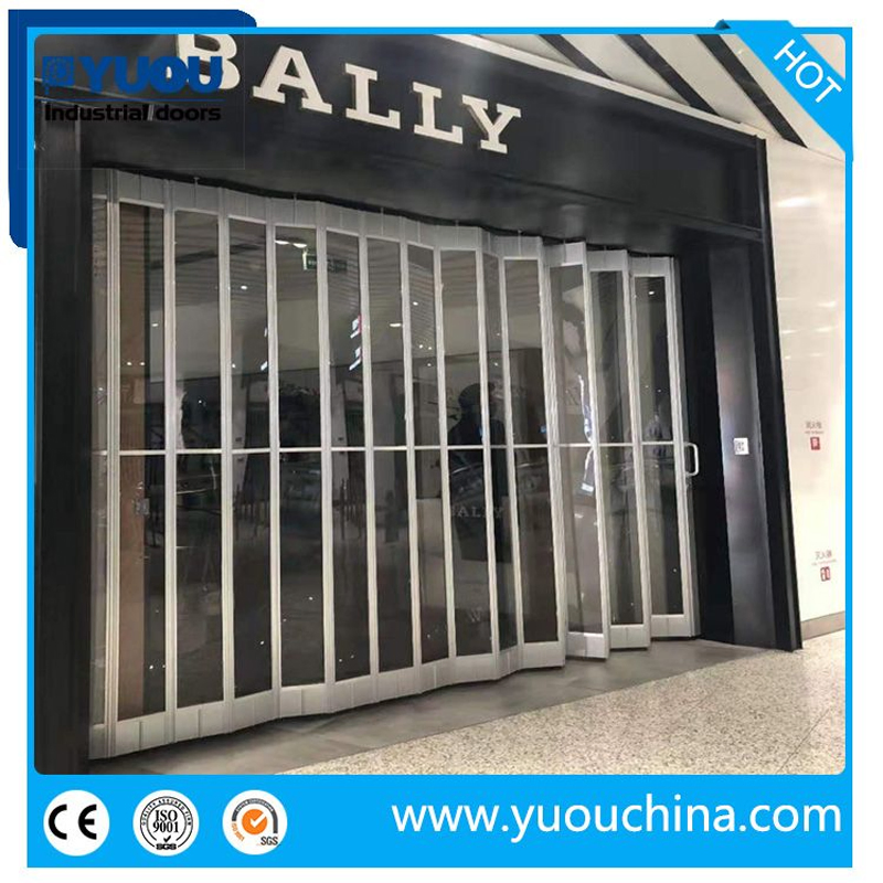 Top Commercial Transparent 24 Hours Shop-Window Polycarbonate Folding Door for Shop