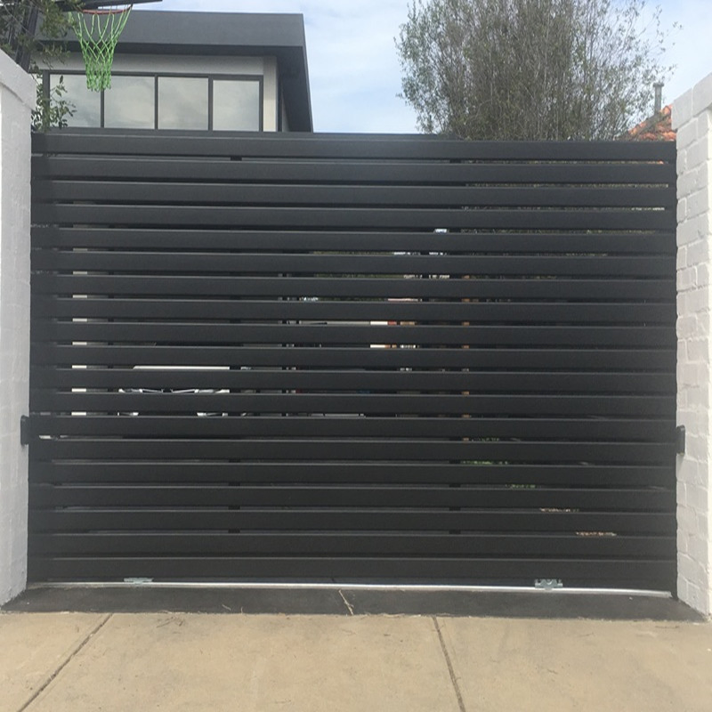 Aluminum Powder Coated Slat Bar Sliding Gate