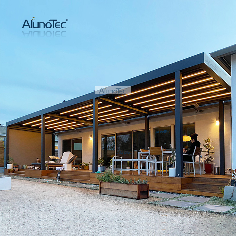 AlunoTec Customized Outdoor Patio Roofing Options Waterproof Garden Pergola SPA Backyard Covered Gazebo for Garden