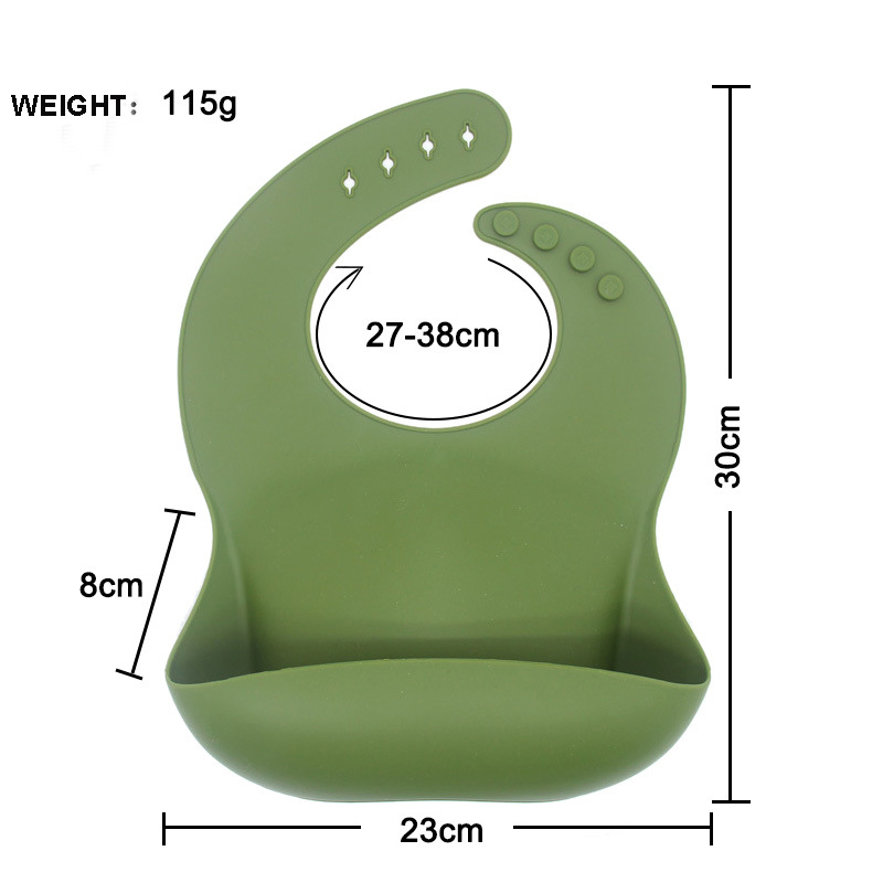 Baby Silicone Feeding Bibs Djustable Waterproof Bibs for Feeding