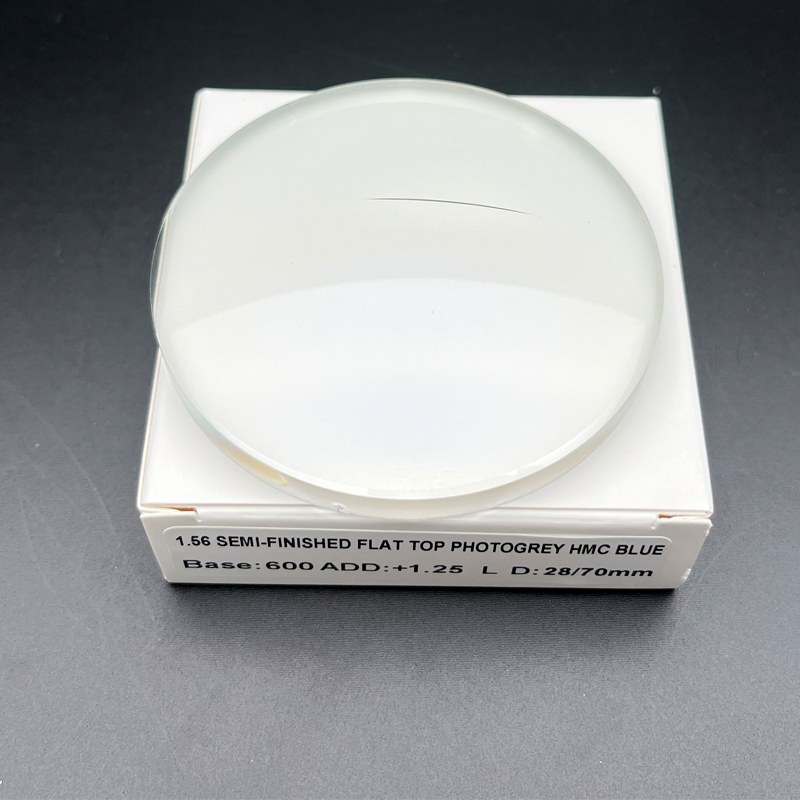 1.56 Semi-Finished Flat Top Bifocal Pgx Blue Blocker Hmc Blue Optical Lens
