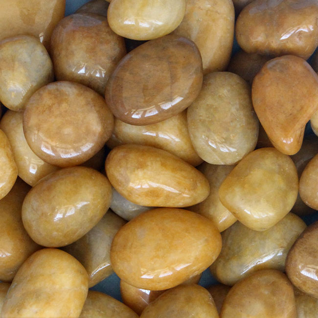 Landscape Natural Polish Yellow Pebble Stone Black Pebble for Garden