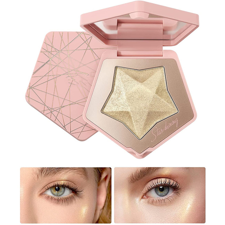 Custom Metallic Shimmer Highlighting Makeup Powder Blendable Gold Highlighter
