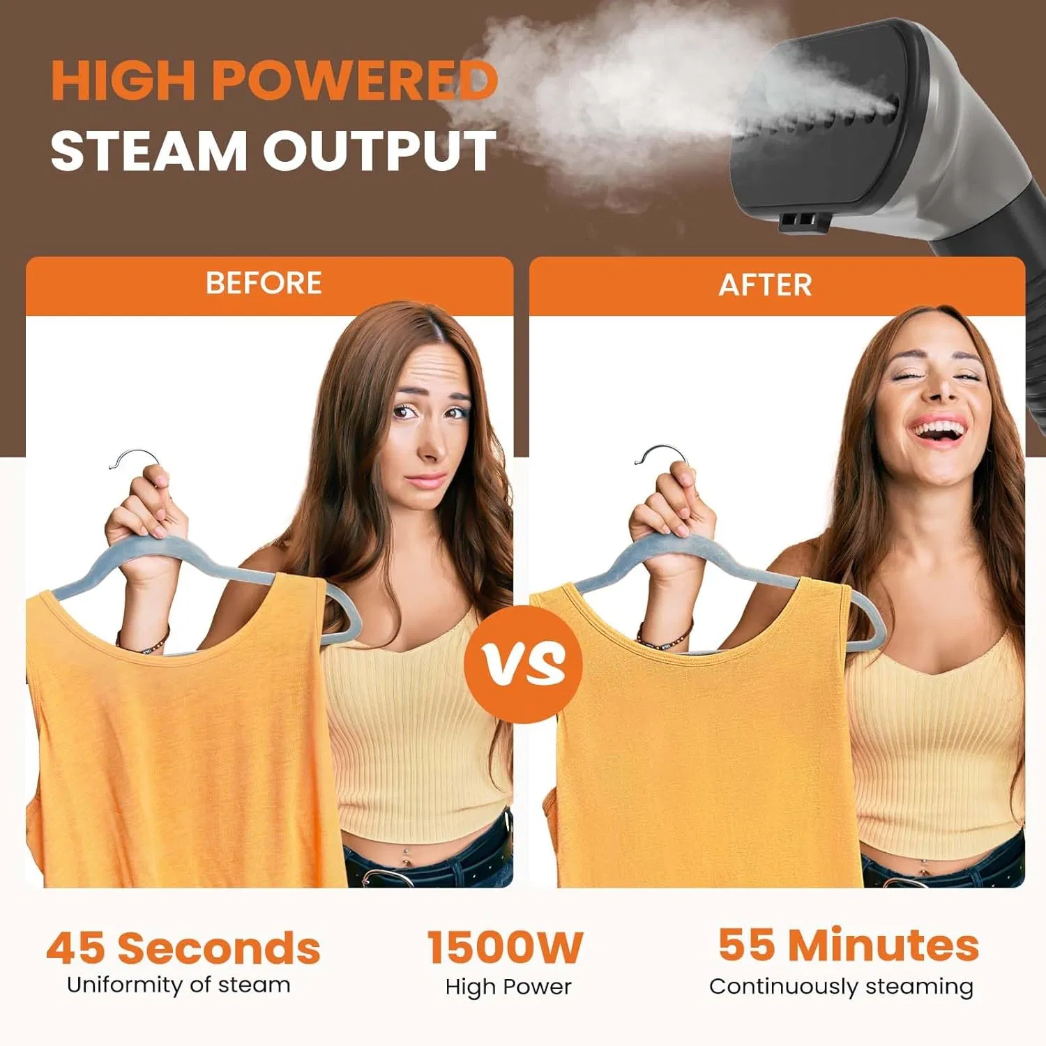 1500W Powerful Standing Garment Steamer
