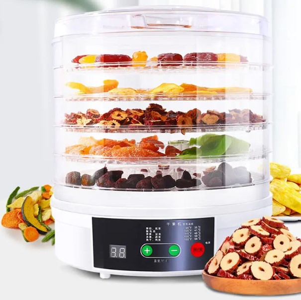 Home Digital Electric Food Dehydrator with Timer and Function Buttons