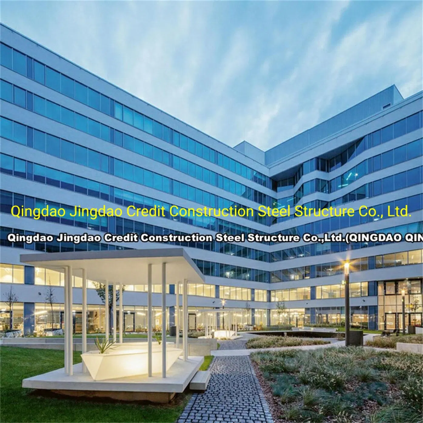 Glass Curtain Wall Steel Frame and Glass Facade High Rise