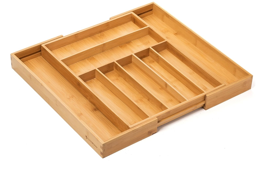 Customized BPA Expandable Desk Bamboo Kitchen Clear Plastic Organizers Organizer Drawer Organizer