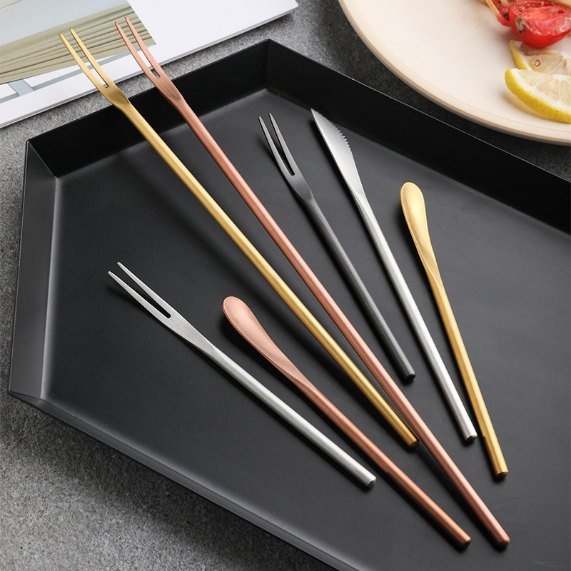 Stainless Steel Cutlery Set Creative Japanese Round Handle Cutlery