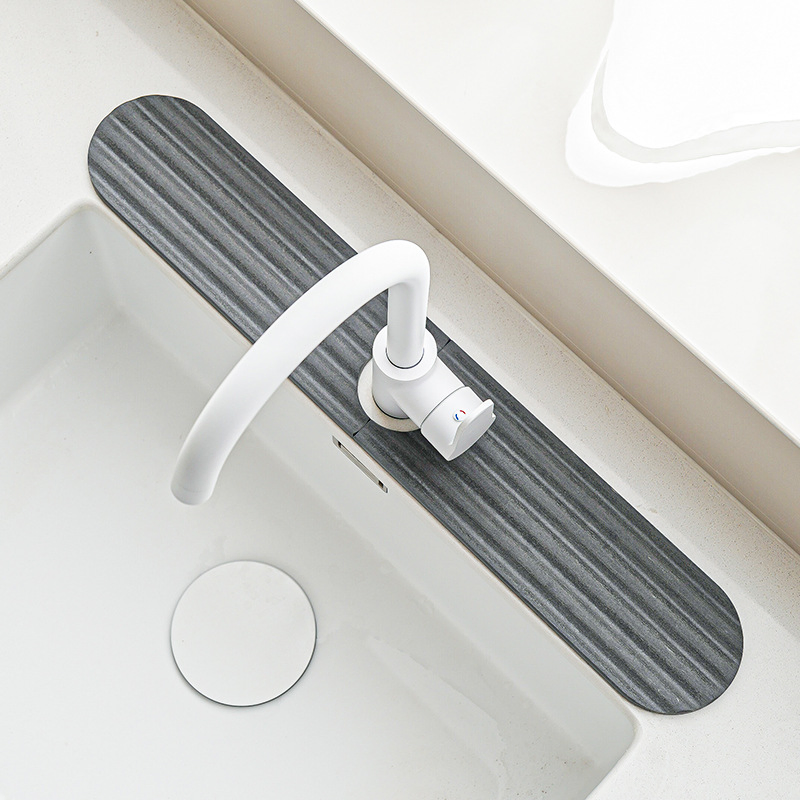 Kitchen Bathroom Sink Hard Pad Quick-Drying Diatom Mud Pull Groove Straight-Shaped Back-Shaped Faucet Pad for Water