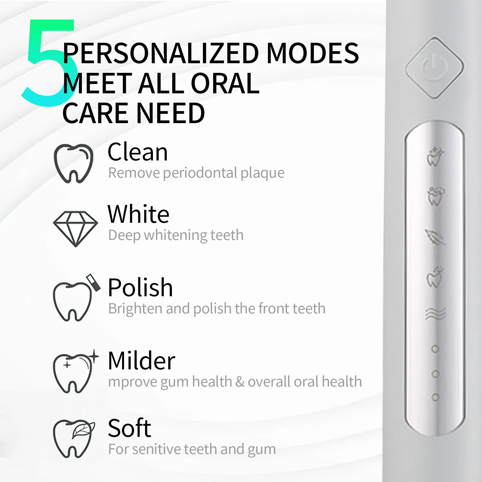 FDA Small Bulk Battery Power Rechargeable Intelligent Electric Toothbrush