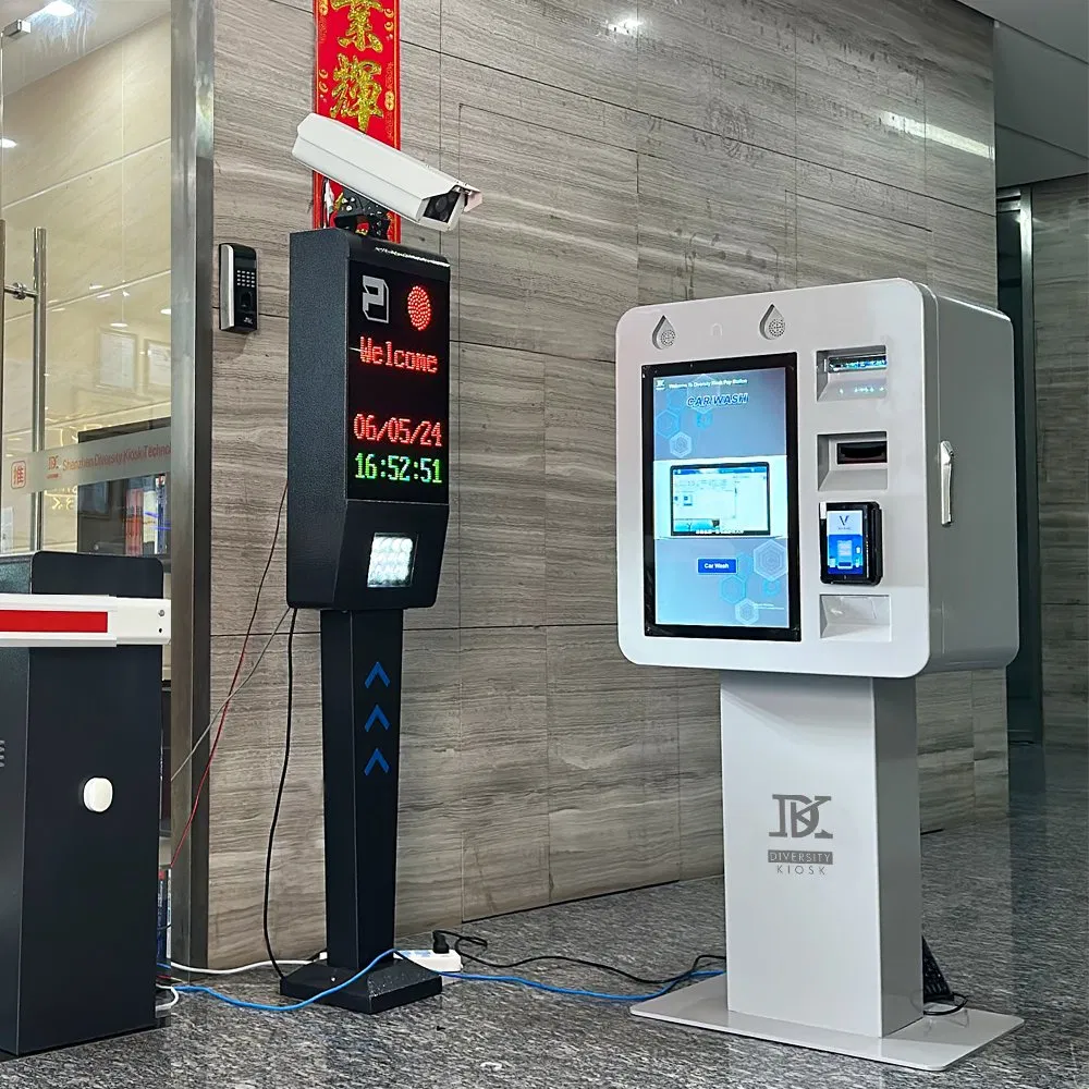 Outdoor Car Cash Credit Card Payment Kiosk Car Wash Self Service Payment Station Machine with Voucher Printer