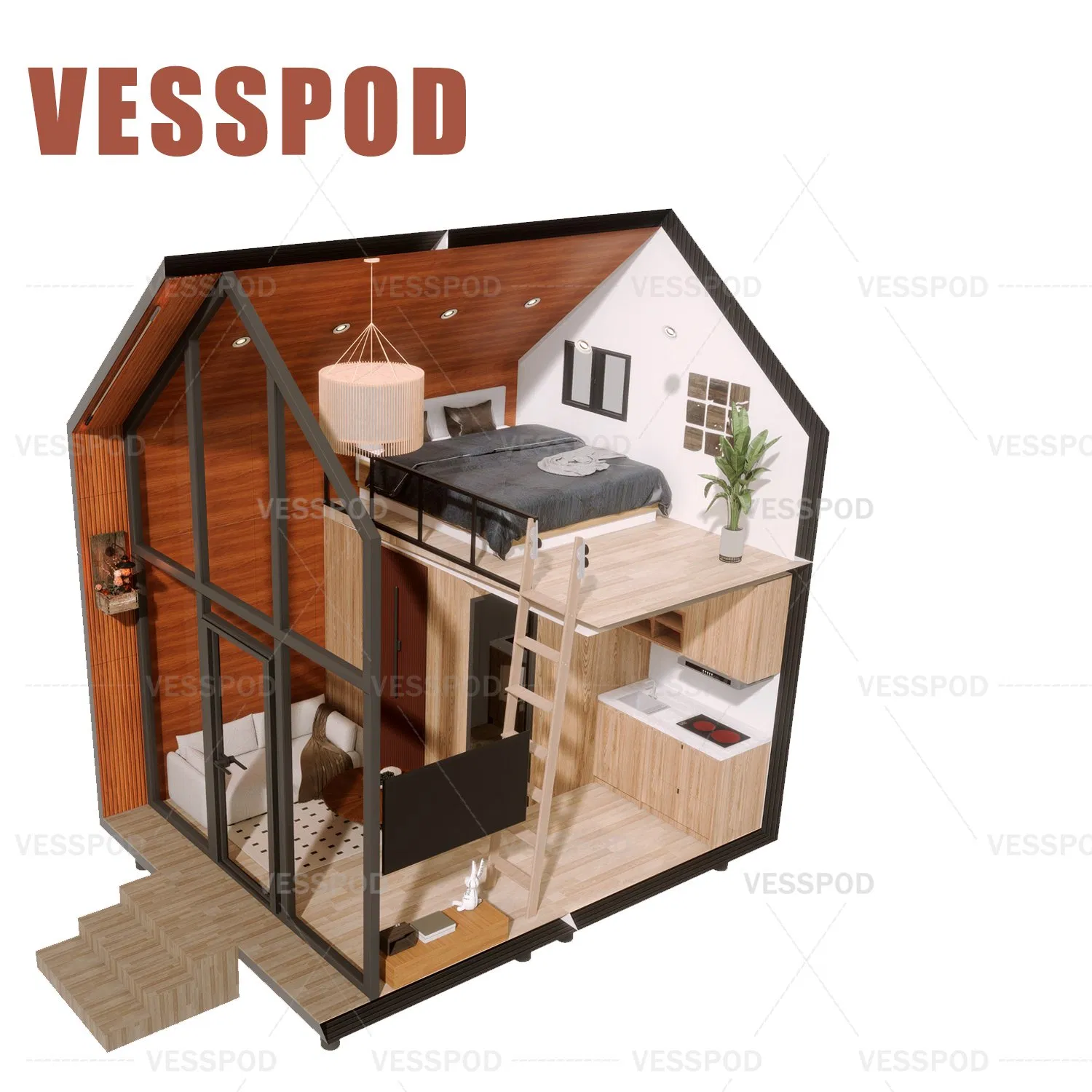 Prefabricated Triangle Houses Container House Cabin for Resort Hotel Luxury Tiny Modern