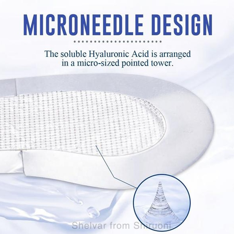 OEM Logo Hyaluronic Acid & Vitamin C Glowing Micro Needle Eye Sheet Mask Dissolving Microneedle Under Eye Relief Gel Patches