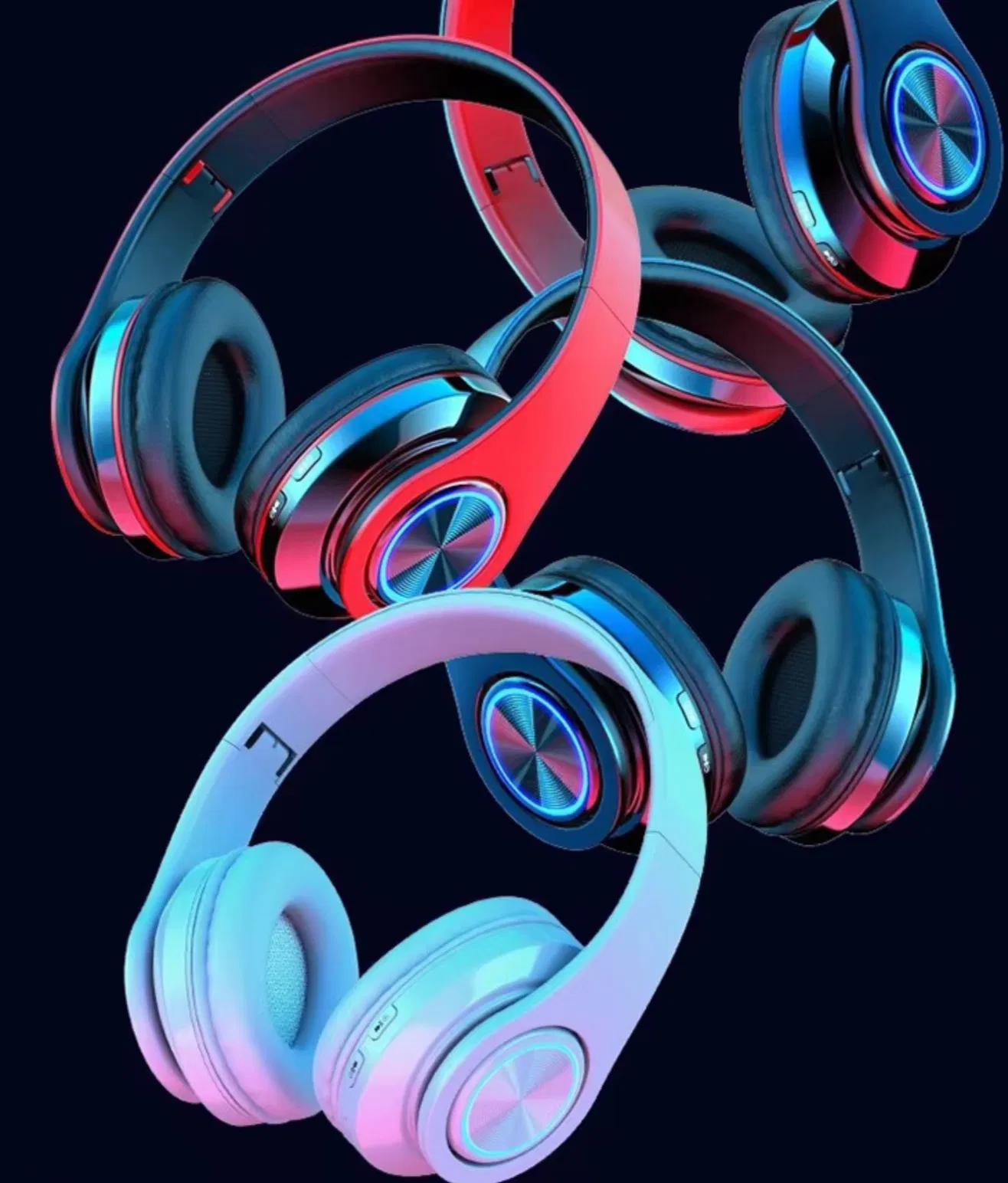 Игровая гарнитура B39 с подсветкой, беспроводная, складная