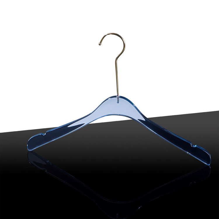 Clear PMMA Acrylic Women's Clothes Coat Hanger Long Gold Hook Luxury Bride Wedding Dress Transparent Acrylic Coat Clothes Hanger