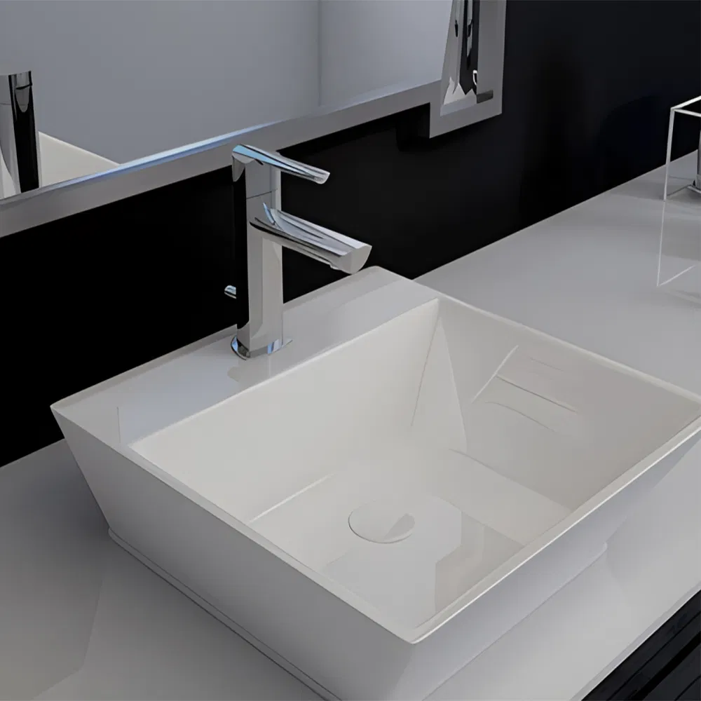 Luxurious Solid Surface Bath Cabinet with Elegant Sink Design