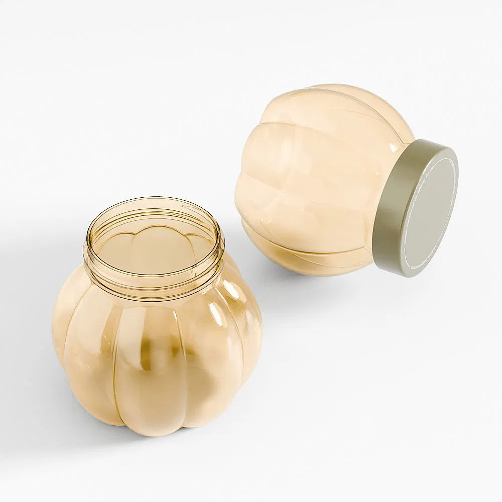 60ml Pet Halloween Candy Jar, Unique Pumpkin Shape, Transparent