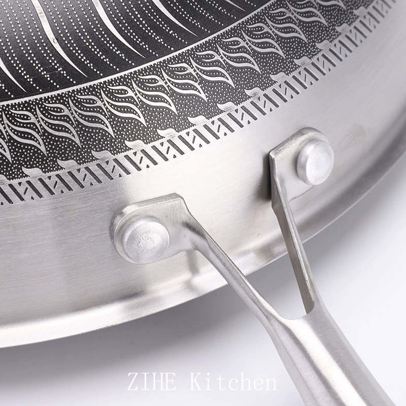 Stainless Steel Household Honeycomb Non Stick Frying Pan Gas Stove Electromagnetic Stove