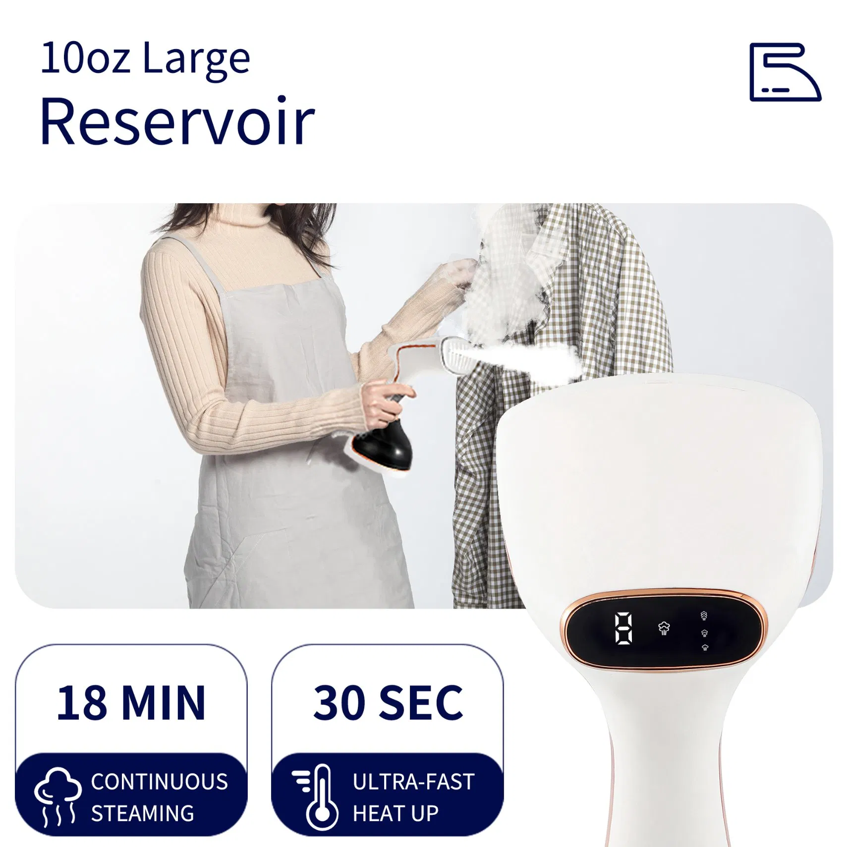High Power 1800W Dry Iron Handheld Steam Iron with Water Tank