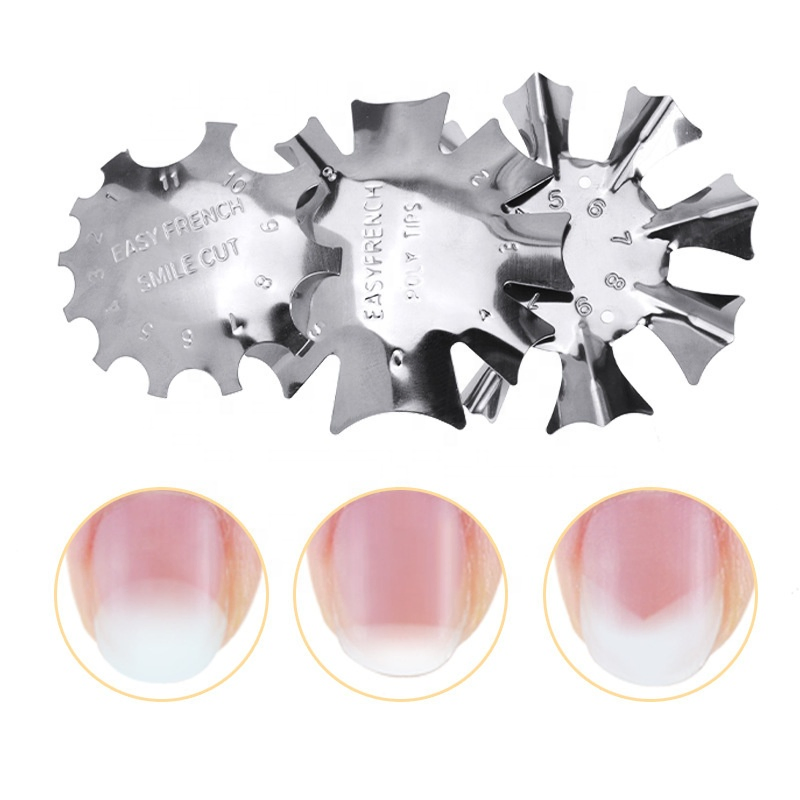 2022 New Arrival French Style Stencil Plate Professional Salon Manicure Tool Nail Smile Line Edge Trimmer Nail Art Stencil Plate