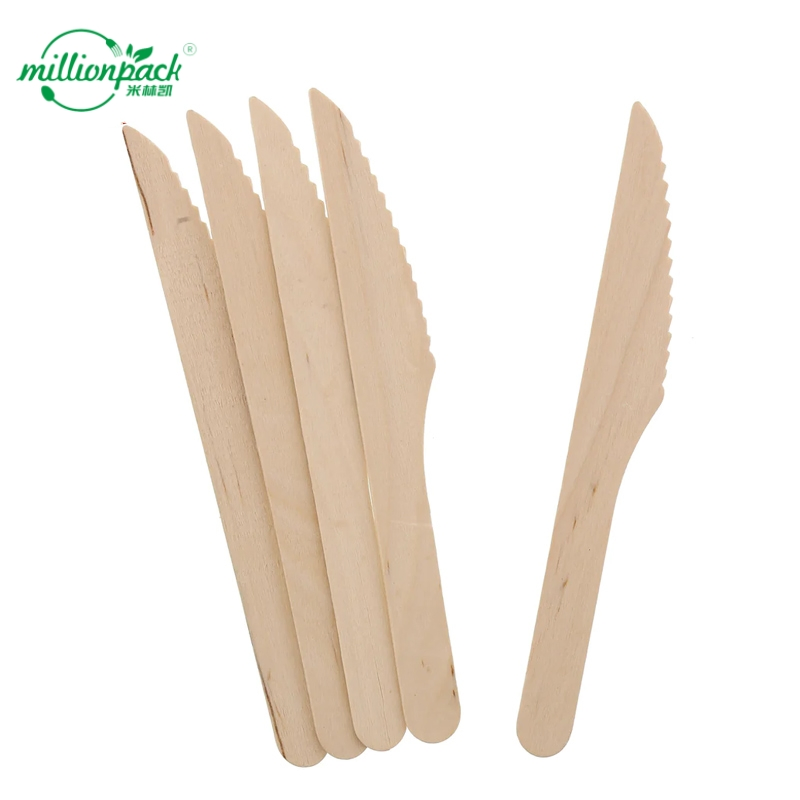 Unbleached Picnic Paper Cutlery Knife with Smooth Edge for Safe Handling