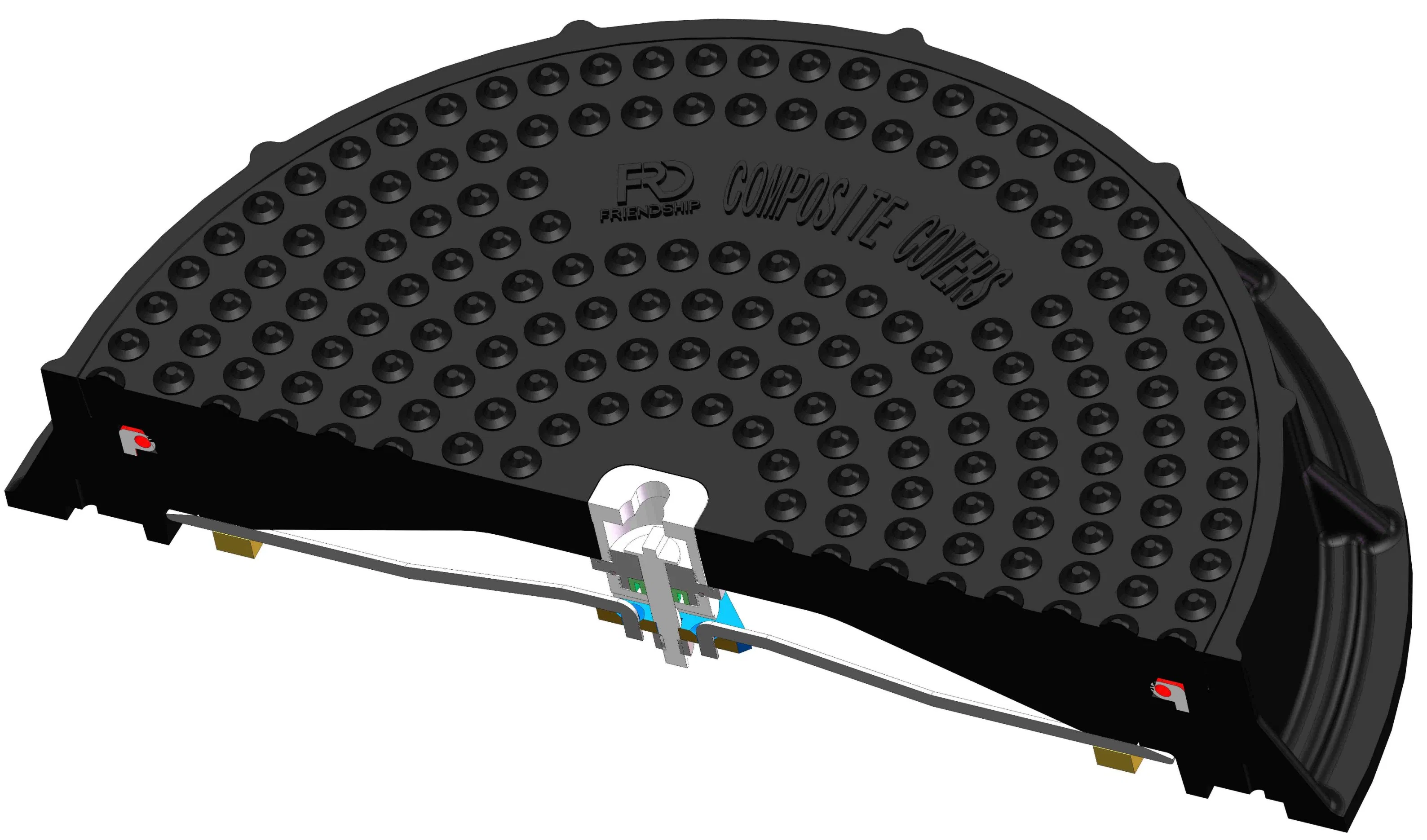 High Quality Waterproof SMC Composite Material Manhole Cover with Lock Watertight FRP GRP Fiberglass Round Manhole Cover Resin Seal and Locking Manhole Covers