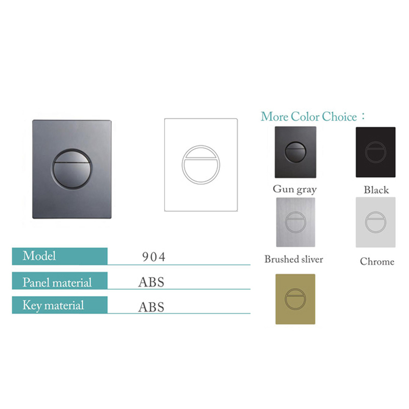 Wall Mounted Toilet Matt Gunmetal Gray Round Dual Flush Plate Push Panel Button