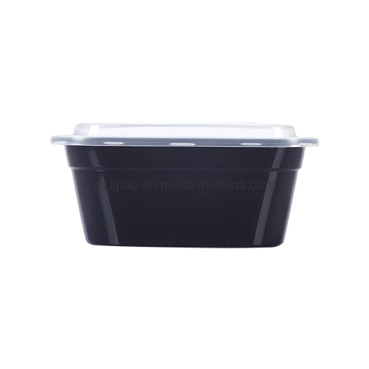 650ml 750ml 1000ml Microwave Safe Food Serving Containers Black Plastic Bento Box Disposable Fast Food Takeaway Boxes