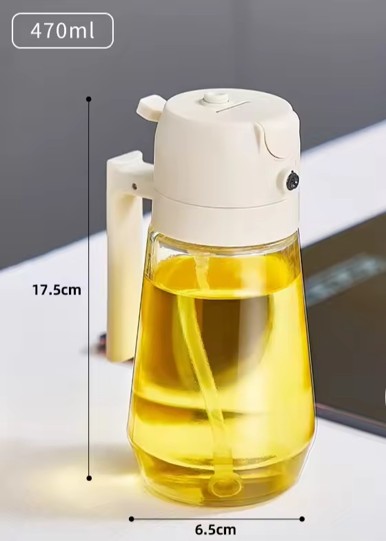 Ifan High Quality Kitchen Tools Glass Oil Spray Bottle Wholesale Olive Spray 470ml Oil Dispenser Oil Spray Bottle for Cooking