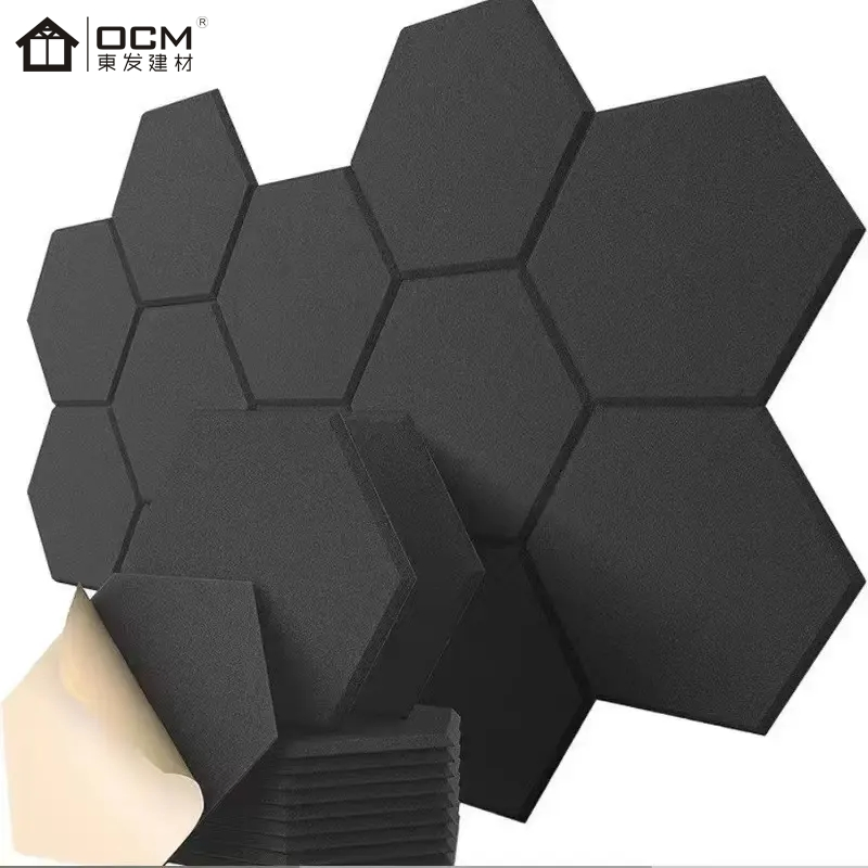 Carved Hexagon Pattern Sound Absorbing Board Polyester Fiber Acoustic Panel