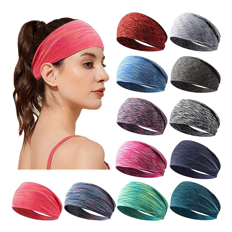 Workout Headbands Elastic Non Slip Sport Sweatband Moisture Wicking Running Headband Athletic Yoga Hairbands Women