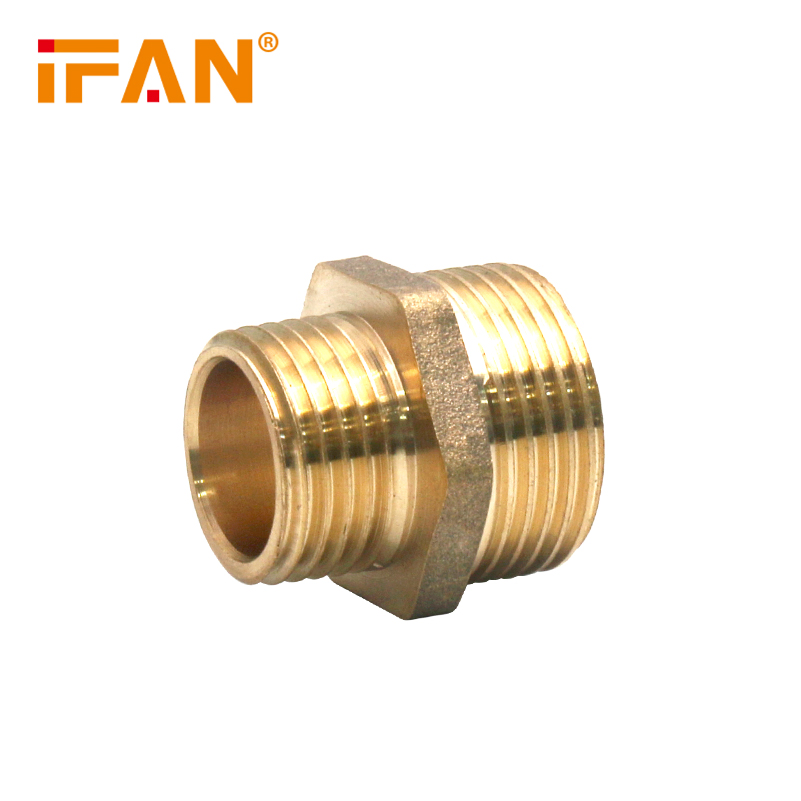Ifan Factory DIN 16836 Standard Brass Plumbing Fittings 3/8"-2" Reduce Nipple 58-3 Brass Pipe Fittings