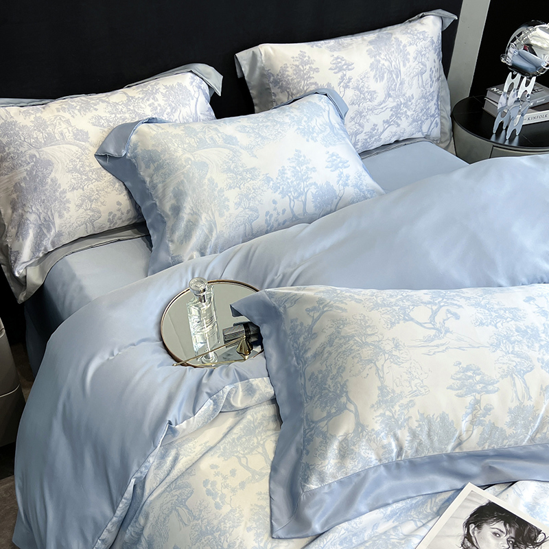 King Size Silk Satin Bed Sheets Luxury Polyester Bedding Set 4-Piece Bed Sheet Set