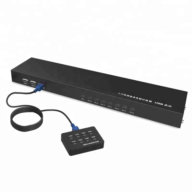8-портовый ручной KVM-коммутатор VGA с креплением в стойку