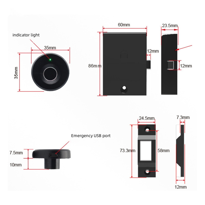 Smart Locks Fingerpriint Lock Drawer Lock Fingerprint Lock for Drawer