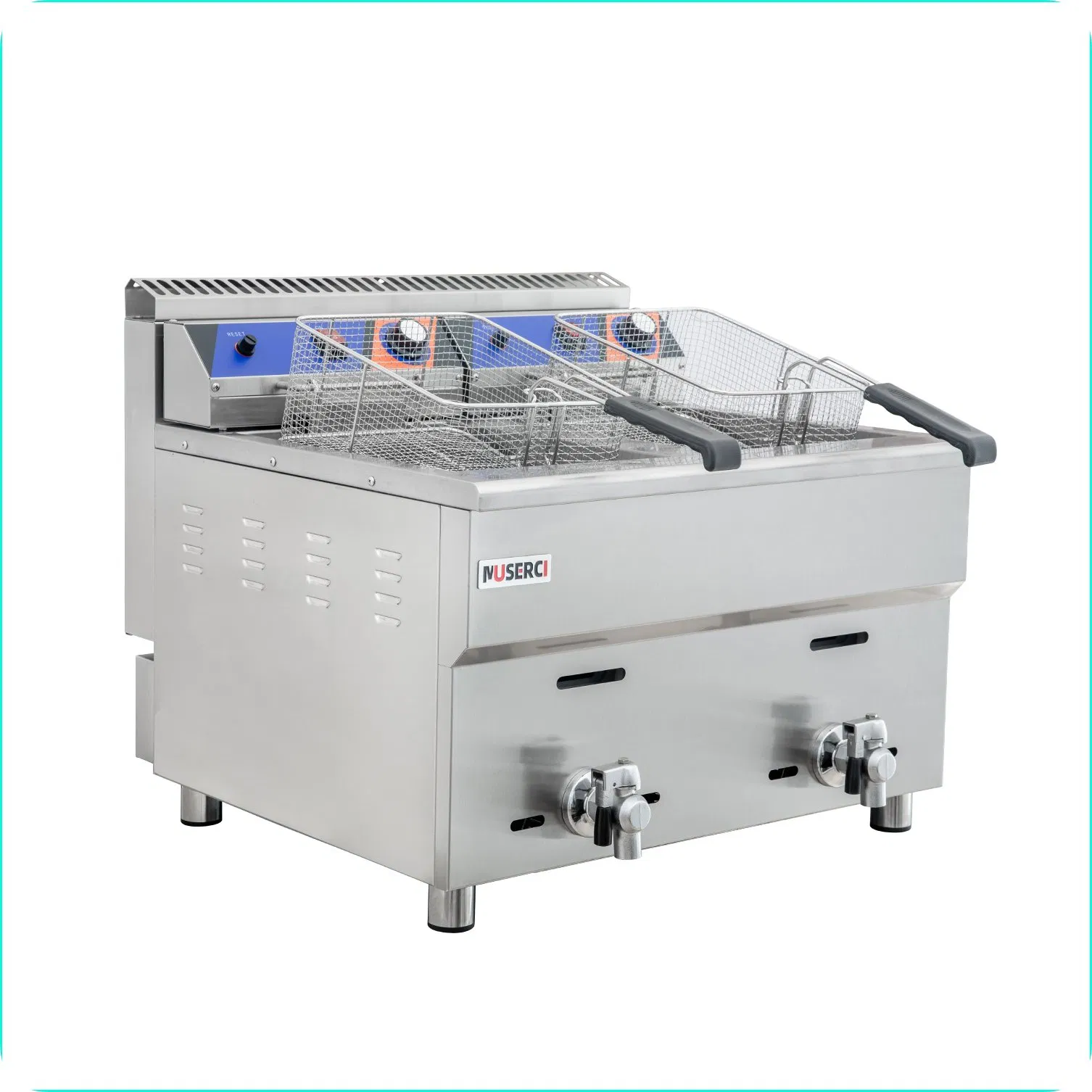 Gas Deep Fryer Non-Stick Energy Saving Double 36L Tanks Commercial Anti-Leak