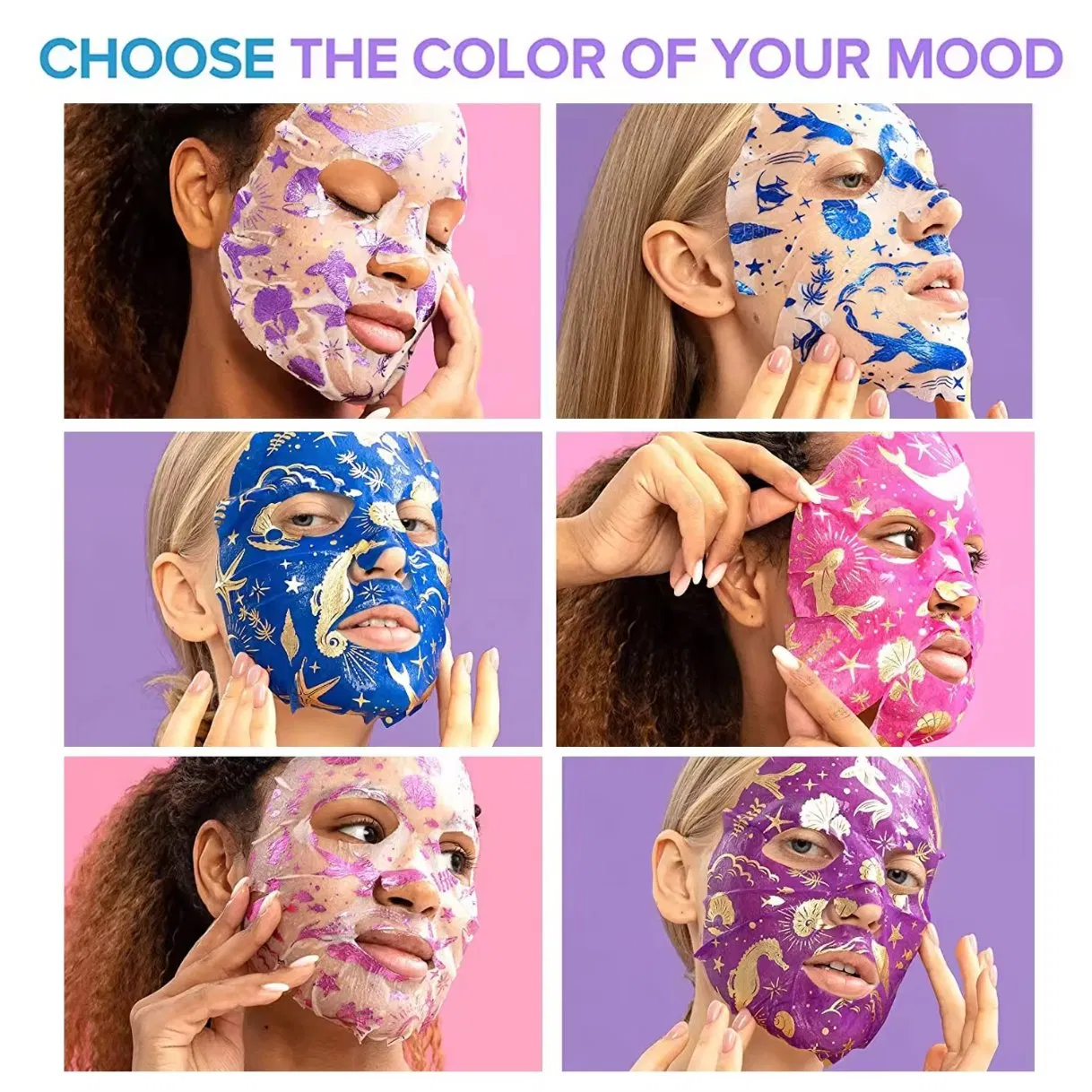 Collagen Organic Face Mask 10 Pack Hyaluronic Acid Bacillus Wrinkle Dry Skin Anti Aging Facial Sheet Mask Aloe Fragrance
