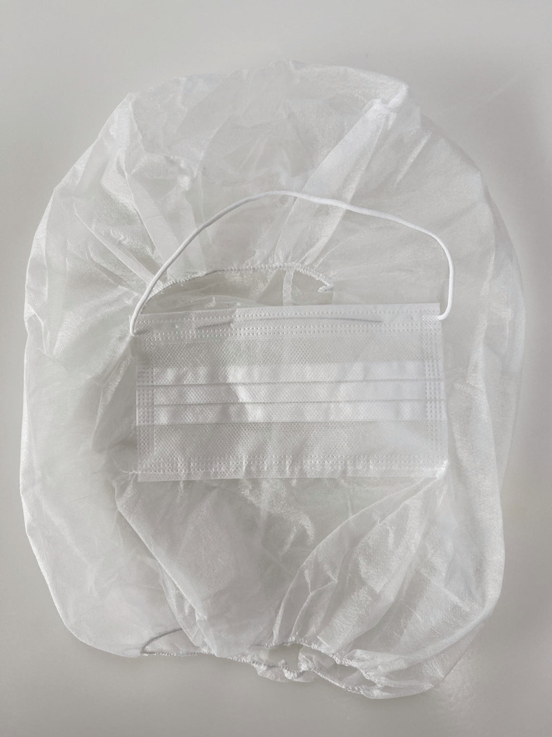 Food Processing Industry Workshop Factory Protective Polypropylene Non-Woven Disposable PP Ninja Space Astronaut Balaclava Hood Head Cover with Face Mask