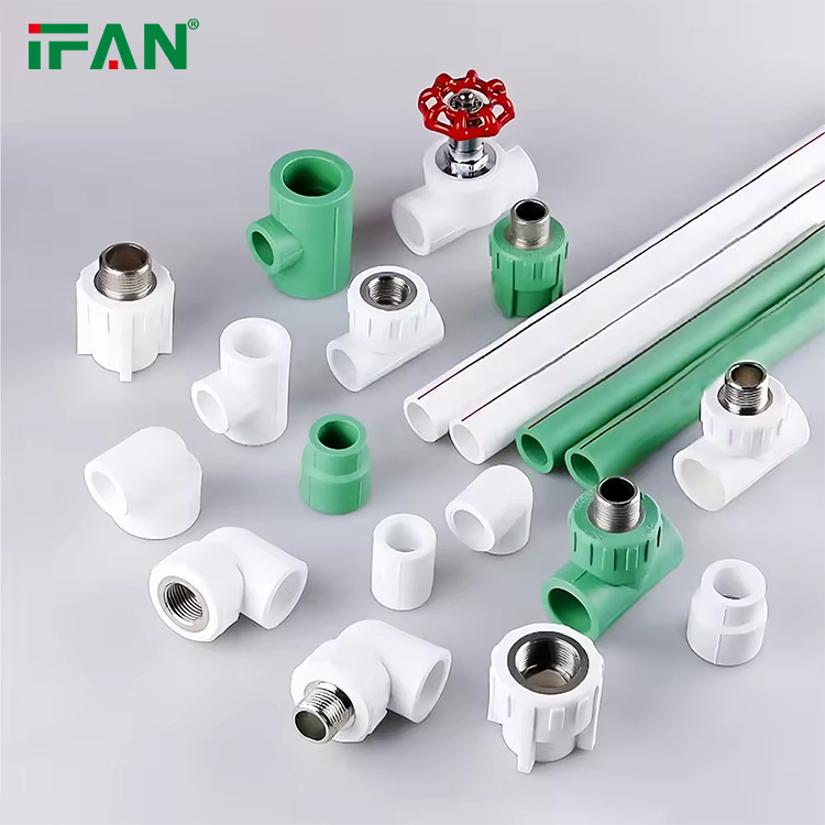 Резьбовой уголок PPR Ifan 20-160мм, зеленый, PN25