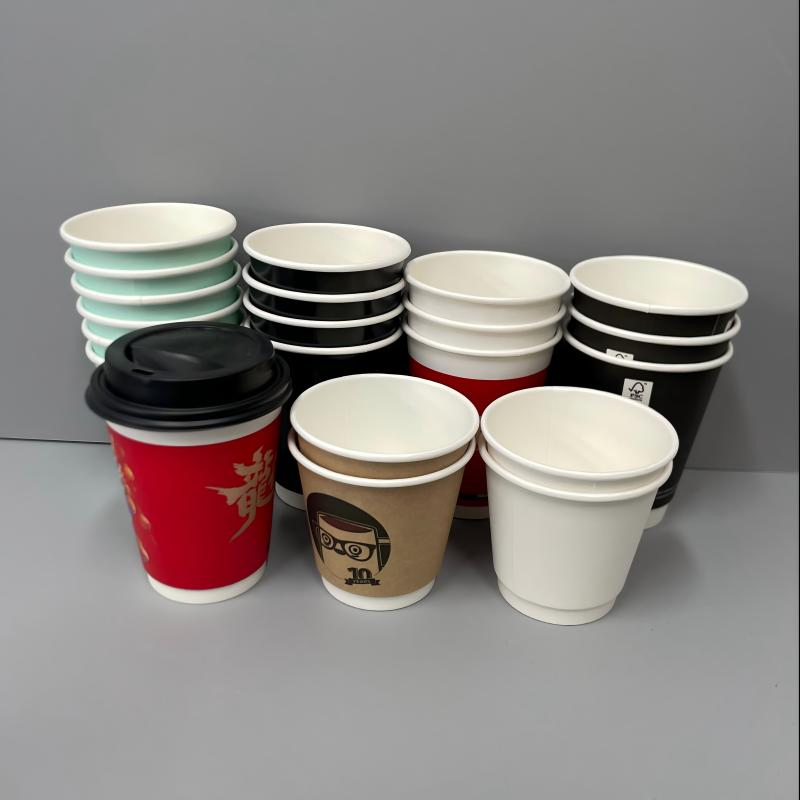 Бумажный стакан 8 унций с двойными стенками для кофе