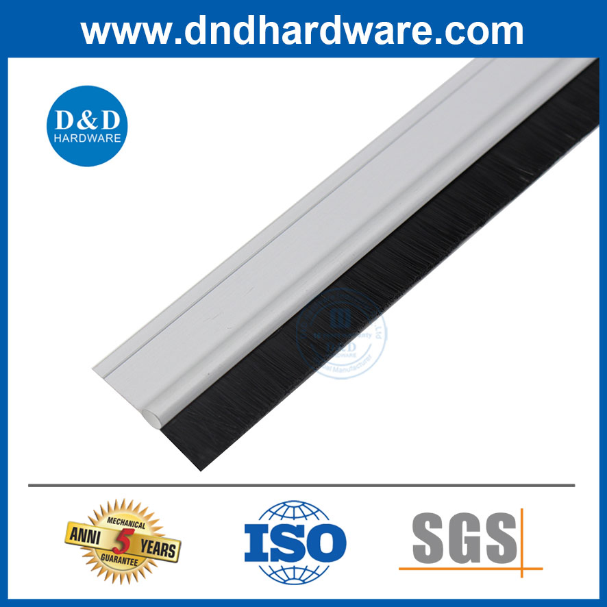 Automatic Drop Down PVC Garage Rubber Door Frame Weather Stripping Dust Proof Nylon Brush Strip Door Sweep Bottom Seal with Aluminum Carrier