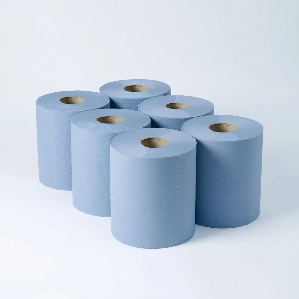 Wholesale High Quality Blue Paper Jumbo Roll Paper Towel Disposable Industrial Cleaning Paper